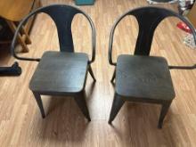 Metal Frame Chair With Wooden Seat
