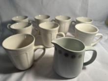 8 Pc Thomson Pottery Coffee Mugs/ 1 Decorative Coffee Mug