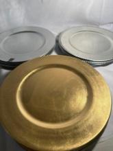 12 Silver Charger Plates / 12 Gold Charger Plates