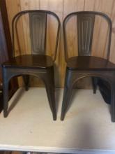 Metal Chair with Wooden Seat