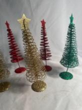 6 Spiral Metal Table Christmas Trees