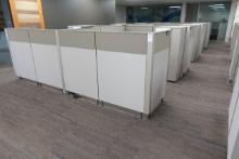 8 OFFICE CUBICLES W/DESK & CABINETS X1
