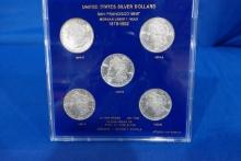 UNITED STATES SILVER DOLLARS S MINT MORGAN LIBERTY HEAD 1878-1882, .900 FINE .77344 OZ PURE SILVER