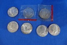 KENNEDY HALF DOLLAR COINS 1964 1965,1967,1968D (2) 1980D (X7)