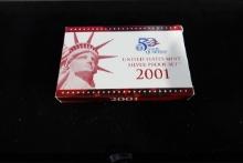 2001 U.S MINT SILVER PROOF SET W/BLUE PROOF MINT BOX (X3)