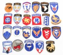 WWII US ARMY AIRBORNE DIVISION SHOULDER PATCHES