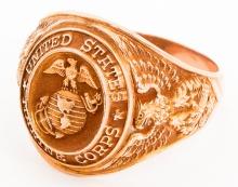 WWII USMC 10K GOLD SIGNET RING