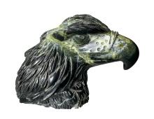 Hand Carved Black Marble or Granite Eagle Head