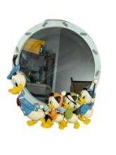 Vintage Walt Disney Productions Bassett Mirror Donald Duck and his Nephews