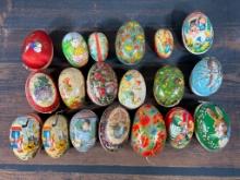 Large Group Lot Vintage Paper Mache Easter Eggs