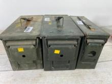 3 Empty Military Ammo Cans