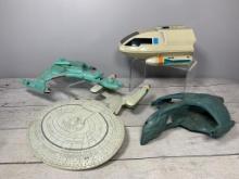 A Group of 4 Paramount Pictures Playmates Toys Plastic Star Trek Ship Toys Battery Operated Lights
