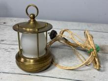 Vintage Chase Metals Small Hanging Lamp in Brass