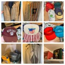Coat Closet Content Lot - Vintage Hats, Coats, Boots, Kitchen Items & More