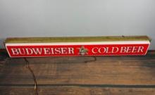Vintage Budweiser Cold Beer Lighted Sign