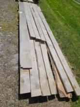Stack of rough cut lumber