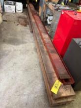 (2) Approx 13ft Steel Channel, (5) Approx 13.5ft Used 2x12s