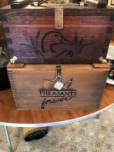 Ducks Unlimited and Pheasants forever wood dove tailed box