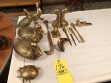 Brass ducks, letter openers, prop, bookends, bug