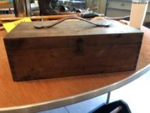 wood dovetail box and two P.S. Olt calls