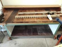 Wood Work Bench On Casters