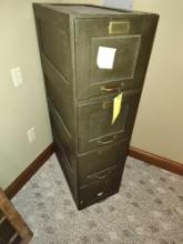 Military Green File Cabinet Wood 14 1/2" x 25" x 51"