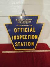 Double Sided Pennsylvania Inspection Station Sign
