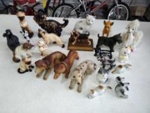 2 Flats of Cats & Dogs Figures, Lefton, Siamese, Poodle, Furry Dog,