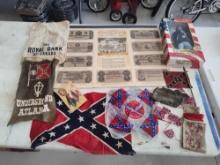 Confederate Money, Display, Flags, Doll,