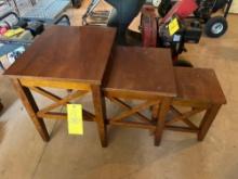 3 wooden side tables