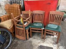 (4) Restaurant Style Chairs, Wicker Chair