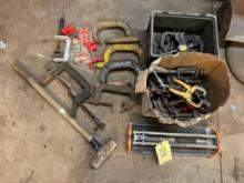 Assorted Clamps, Sledgehammer