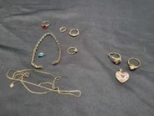 Mixed lot of 10k and 10k scrap jewelry