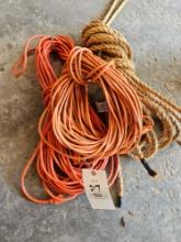 2 extension cords, rope