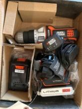 Black & Decker 20V Lithium Drill w/ Charger & Battery