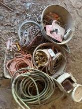 Assortment of Electrical Cords, Hoses, Electric Fence Pieces, & more