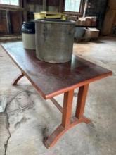 Stoneware (damaged) wood coffee table