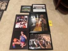 Football and Basketball Framed Pictures