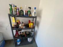 Assortment Of Cleaners Shelf And Contents