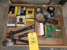 Nails, Adjustable wrench, tape, tire plugs and tools, fuses