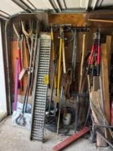 yard tools, ramps and assorted hardware