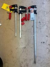 (2) Bessey 12 Inch and (1) 24 Inch Clamps