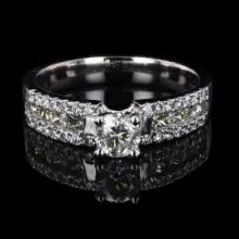 0.46 ctw CENTER Diamond Platinum Ring (1.08 ctw Diamonds)