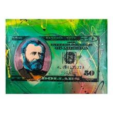50 Dollar Bill by Steve Kaufman (1960-2010)
