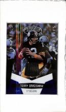 TERRY BRADSHAW 2010 PANINI CERTIFIED MIRROR BLUE GAME USED JERSEY PATCH
