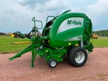 2022 McHale V6750 round baler, 4'x5' bale, roto cutter, net wrap, 500/50-22.5 tires, 6'11" pickup,