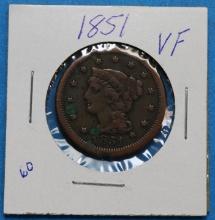 1851 Large One Cent Coin