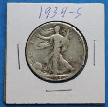1934-S Walking Liberty Silver Half Dollar Coin