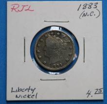 1883 Liberty Head Nickel Variety 1 Without Cents Coin