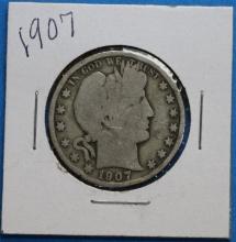 1907 Barber Silver Half Dollar Coin
